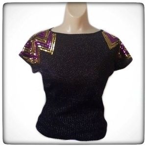 JL Sparkle Shortsleeve Sweater Shirt-M